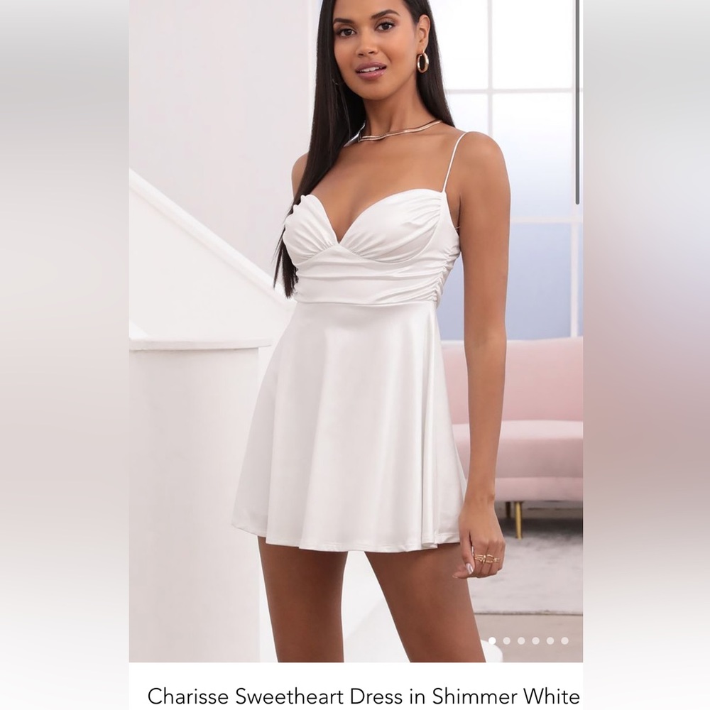 Lucy in the sky Charisse sweetheart dress in shimmer white